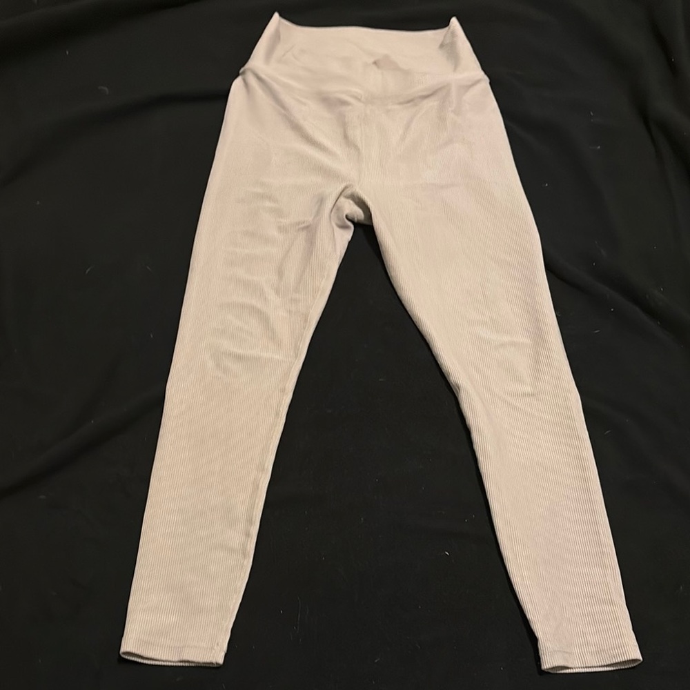 Marshalls Tan Leggings with Wide Waistband and Textured Fabric